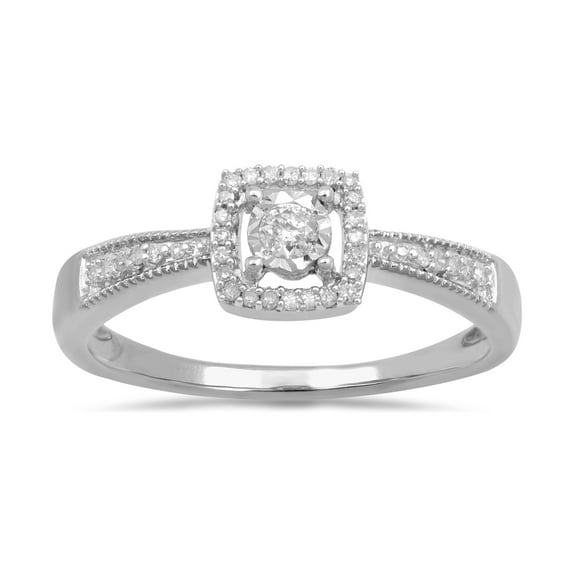 10 WHITE GOLD 1/7 CT WHITE DIAMOND FASHION RING