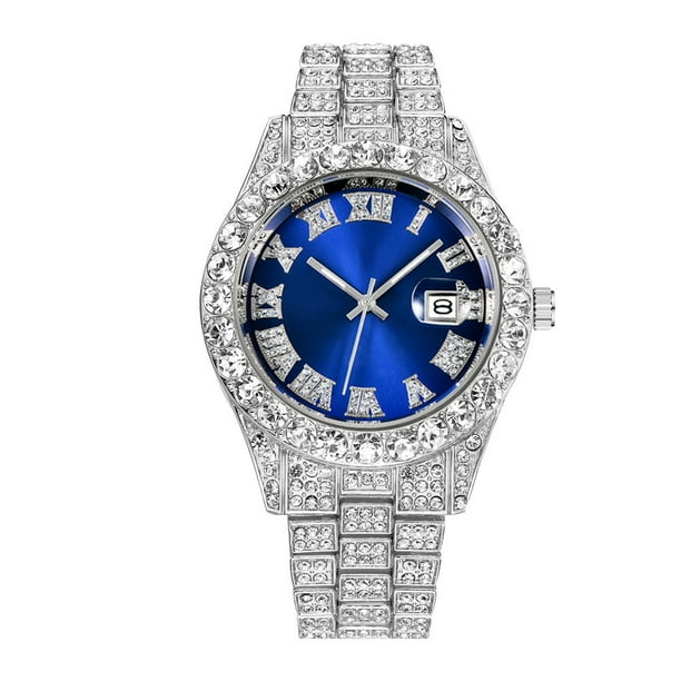 Reloj de cuarzo para hombre, relojes de moda para hombre, reloj de acero inoxidable, informal, de pulsera, de cristal, para platos.