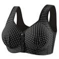 thumbnail image 2 of Feancey Womens Plus Size Wireless Bras Plaid Casual Front Closure Bra Adjustable Strap Full Coverage Everyday Brassiere Comfort Minimizer Bras for Large Bust Black 42, 2 of 5