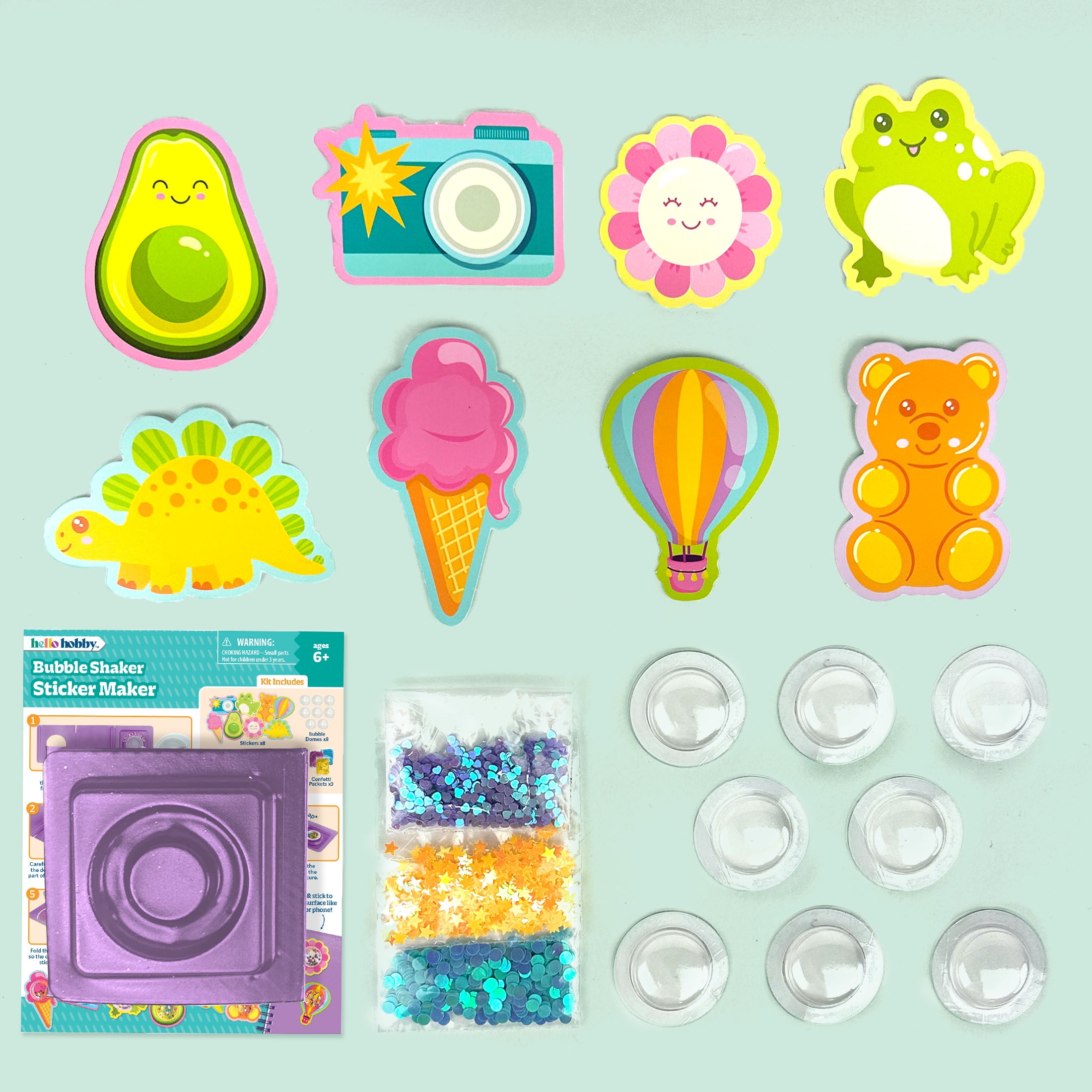 Hello Hobby 3D Bubble Shaker Sticker Maker Kit for Kids