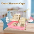 thumbnail image 5 of 8 in 1 Acrylic Hamster Cages and Habitats,Dwarf Hamster Cage,Wooden Small Animal Cage with Accessories & Toys,2-Layer Small Pet House,Mice,Gerbils(Pink,14"*11"*10"), 5 of 12