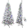 thumbnail image 1 of Alupssuc 6ft Half Prelit Snow Flocked Artificial Christmas Tree with Remote Control,Timer, and 190 Multi-Colored LED Changing Lights, 453 Full Snow Branch Tips for Home, Office, Party Decoration, 6 FT, 1 of 7