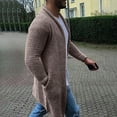 thumbnail image 2 of Herrnalise Men Casual Button Closure Knit Cardigan Turndown Long Sleeve Sweater Jacket Khaki, 2 of 9