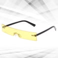 thumbnail image 3 of 1 pieza de gafas de sol clásicas de media montura vintage y de moda para hombre y mujer (amarillas), 3 of 7