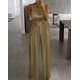 thumbnail image 2 of Monos largos de verano 2023 para mujer, con tirantes de cuentas, metalizados, de pierna ancha, mono de manga larga, de una pieza, ropa elegante para fiesta de noche, 2 of 5
