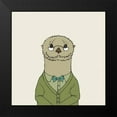 thumbnail image 2 of Wild Apple Portfolio 20x20 Black Modern Framed Museum Art Print Titled - Otter on Cream, 2 of 5