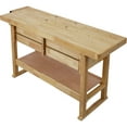 DSstyles 60" Rubberwood Workbench With 4 Drawers Vices Heavy Duty