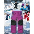 thumbnail image 7 of POENTAB Girls Boys Snow Ski Pants Outdoor Waterproof Windproof Fleece Warm Snowboard Pant For Winter Outdoor Wear Rose Red Size 11-13, 7 of 7