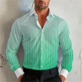 thumbnail image 3 of Camisa de hombre con degradado de rayas 2024, camisa de manga larga con solapa, talla extragrande, diseño S-5XL, cómoda, suave, de alta calidad para hombre, 3 of 5