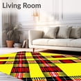 thumbnail image 2 of ODIKA 8'x10' Machine Washable Non-Slip Area Rug, Winter Highland Checkered with Seasonal Plaid High Traffic Rug with Pad, Yellow, 615206, 2 of 8