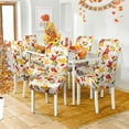 thumbnail image 5 of Fall Chair Covers for Dining Room Set of 6, Fall Maple leaves Stretch Dining Chair Cover 6 Pieces, Washable Kitchen Chair Slipcovers 6 Pack, Removable Seat Protector for Thanksgiving Decor, 5 of 6
