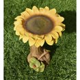 thumbnail image 2 of Sunflower with Leaves and Ladybug Carved Resin Birdbath, 2 of 3