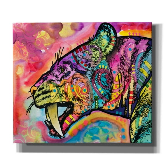 Epic Graffiti 'Saber Tooth' by Dean Russo, Canvas Wall Art, 30"x26"