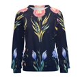 thumbnail image 7 of Watercolor Wildflowers Womens Oversized Sweatshirts Hoodies Crewneck Casual Tops Comfy FallWinter Clothes 2024, 7 of 7