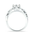 thumbnail image 6 of Heart Leaf Art Deco Promise Ring Cubic Zirconia White Gold 925 Sterling Silver, Size 8, 6 of 7