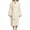 Beige, variant on Bathrobe for Women Fall Winter Thickened Coral Fleece Solid Color Absorbent Long Sleeve Long Style Cardigan Hooded Robes with Pockets & Belt