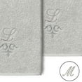 thumbnail image 2 of Authentic Hotel and Spa  100% Turkish Cotton Monica 2PC Embellished Washcloth Set Light Gray M, 2 of 3