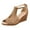 Yellow, variant on Sandals for Women Wedge Heel Buckle Backstrap Leather Open Toe Dressy Holiday Party Slide Summer Espadrille Grey 37