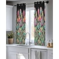 thumbnail image 5 of Boho Tulip Flower Sheer Curtains 54 Inch Length 2 Panels Set for Living Room/Bedroom, Spring Watercolor Abstract Floral Plant Kitchen Curtains Grommet Semi-Sheer Curtains Window Treatments 42"x54"x2, 5 of 7