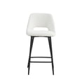 thumbnail image 2 of Pemberly Row Moderne Boucle 26" Tabouret de Comptoir en Blanc (Lot de 2), 2 of 2