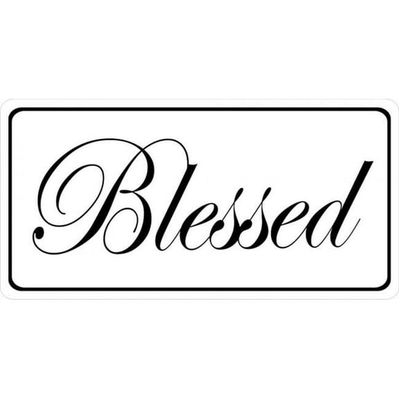 212 Main LPO3078 Blessed on White Photo License Plate