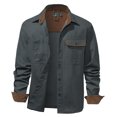 thumbnail image 4 of Men's All Cotton Flannel Shirt, Long Sleeve Casual Button Up Shirt, Brushed Soft Outdoor Shirts（grey）, 4 of 5