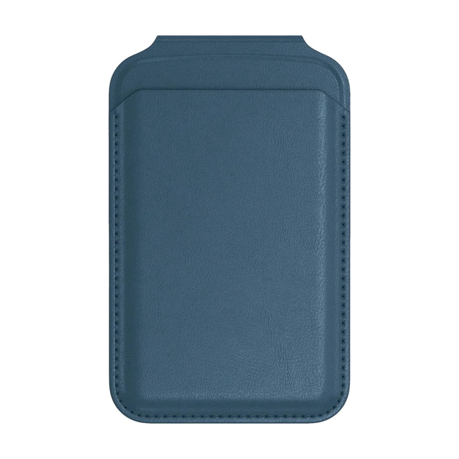 Magnetic Leather Card Holder Wallet with Foldable Stand - Blue