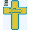 thumbnail image 2 of 5in x 6in Die Cut Blue Believe Cross Sticker Vinyl Religious Vehicle Decals, 2 of 2