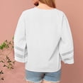 thumbnail image 4 of Ashirexll Summer Shirts for Women, Womens Casual Tops, Fashion Solid Color Casual Mesh 3/4 Sleeve V-Neck Comfortable Shirt, 4 of 5