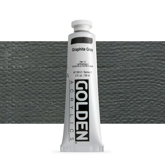 Golden Heavy Body Artist Acrylic, 2 oz, Graphite Gray