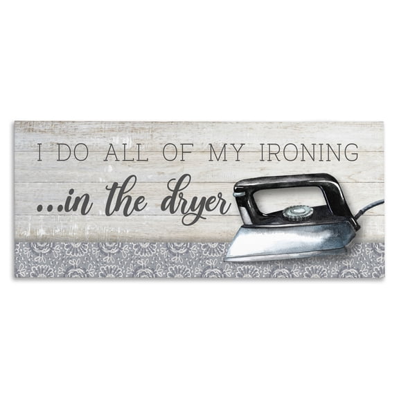 Stupell Industries Cottage Ironing in Dryer Humor Canvas Art, 24 x 10, by Conrad Knutsen