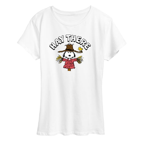 Peanuts - Snoopy Scarecrow Hay There - Women's Short Sleeve Graphic T-Shirt