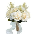 thumbnail image 2 of Ramos de novia artificiales, ramo de novia con cinta blanco-1, 2 of 7