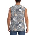 thumbnail image 4 of Uemuo Cute Dog And Flowers Pattern Men's Sleeveless T-Shirt,Muscle Athletic Tank Top, Moisture-wicking Quick-dry Breathable Classic Tee Top for Gym Run Outdoor Sports-, 4 of 8