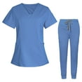 thumbnail image 3 of Enfermera Uniforme de enfermería Pantalones multibolsillos Scrubs Tela suave para mujer Lavable a máquina Cómodo , M, Salvador Uniformes de trabajo, 3 of 10