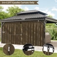 thumbnail image 3 of Pakunoda 4 Panel 13' X 6.5' Outdoor Curtains for 12' X 14' Gazebo, Waterproof Outdoor Privacy Curtain Panel set of 4, Sand(Curtain Only), 3 of 8