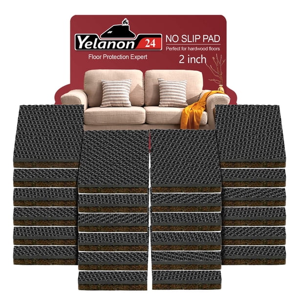 Almohadillas antideslizantes para muebles -24 piezas 2?? Pinzas para muebles Pisos de madera dura antideslizantes para patas de muebles Patas de muebles de goma autoadhesivas Protectores de pisos de m