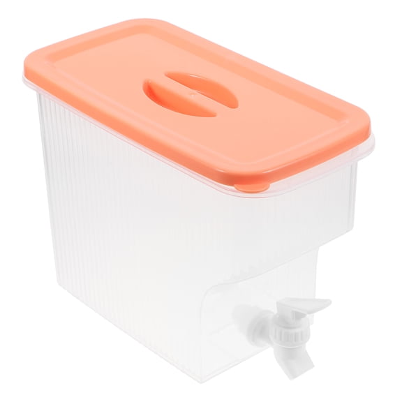 Pretyzoom Orange Plastic Beverage Dispenser with Spigot for Ice Tea Lemonade and Juice