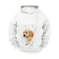 thumbnail image 4 of Ceisia Pet Carrier Hoodie Long-Sleeve for Men with Cotton Fabric Solid Color Drawstring Dogs Cats Pockets White XXXXL Gift, 4 of 5
