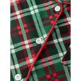 thumbnail image 6 of Family Matching Christmas Pajamas Set with Dog Green Red Plaid Button Down Long Sleeve Sleepwear, 6 of 10