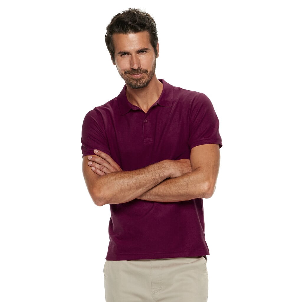 Men's Chaps Double-Pique Stretch Polo 