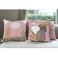 thumbnail image 3 of Minimal Throw Pillow Cushion Case Pack of 4, Modern Style Leaf Branch and Geometric Abstract Details Contemporary, Modern Accent Double-Sided Digital Printing, 18", Rose Fawn and Eggplant, 3 of 6