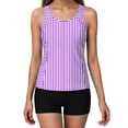 thumbnail image 4 of Hurxie High Neck Tankini Tops for Women Modest Swim Shirts with Bra Swimsuits Tank Only Bathing Suit Top No Bottom Purple,M, 4 of 6