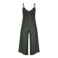 thumbnail image 5 of Maean Women's Wide Leg Camisole Jumpsuit Casual V Neck Home Pajamas Rompers Baggy Solid Color Long Pants, 5 of 6
