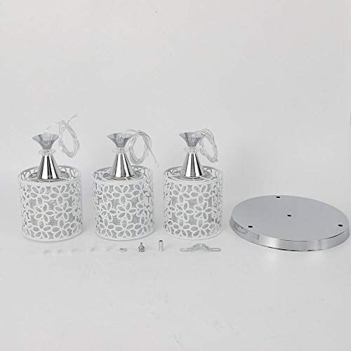 TBVECHI Modern LED Pendant Light 3 Head Petal Chandelier Ceiling Light Pendant Lamp Fixture Dining Room E27 (3 Lights-Round)