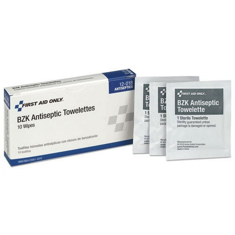 10 Person ANSI Class A Refill, BZK Antiseptic Wipes, 10/Box 10 Person ANSI Class A Refill, BZK Antiseptic Wipes, 10/Box
