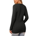 thumbnail image 3 of Suéter cárdigan casual INSPIRE CHIC para mujer, tejido trenzado, largo, de moda, otoño invierno, color negro, 3 of 6