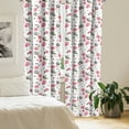 thumbnail image 2 of Ambesonne Tropical Window Curtains, Coconuts Flowers Berries, Each 28" W x 95" L, Dark Coral Pastel Pink, 2 of 4