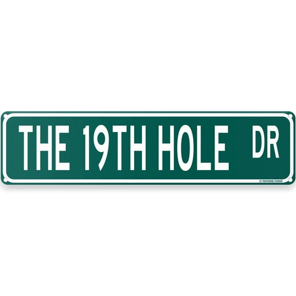 The 19th Hole Dr Funny Sports Man Cave Bar Street Sign 16" x 4" Golf Theme Home Décor