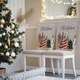 thumbnail image 3 of Merry Christmas Tree Chair Covers Set of 4 Graffiti Winter Snowflake Xmas Gray Chair Back Covers Stretch Removable Washable Slipcovers Protector for Dining Room Kitchen Party Decor, 3 of 5